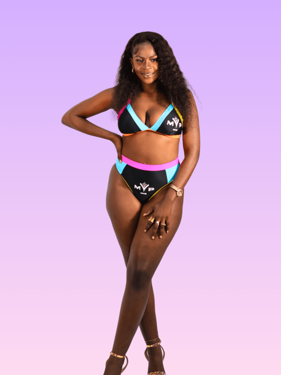 Black Multicolor Two Piece