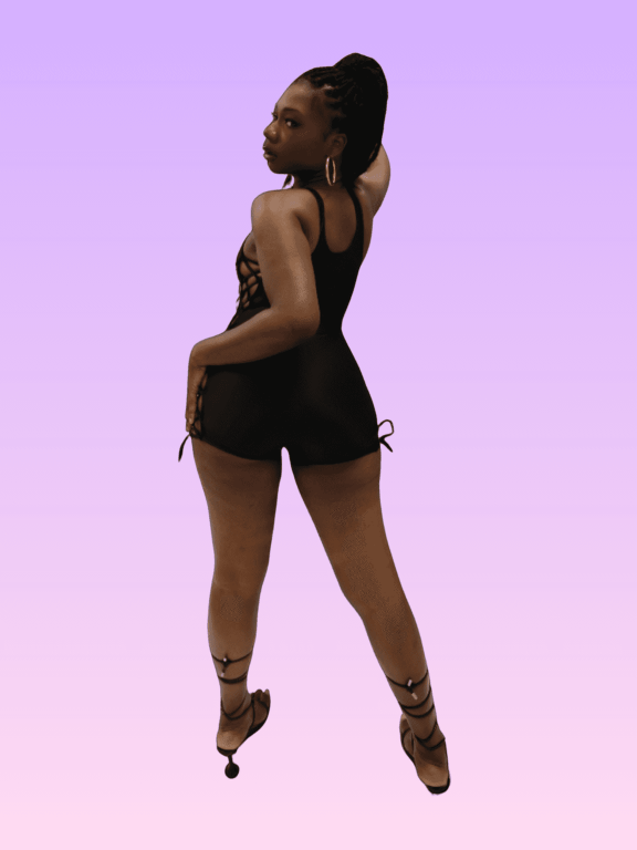 Black Open Side Romper