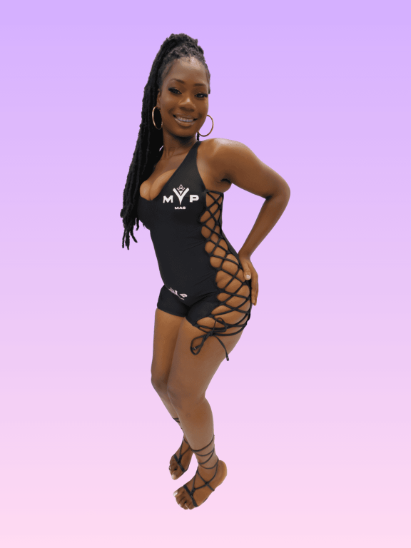 Black Open Side Romper